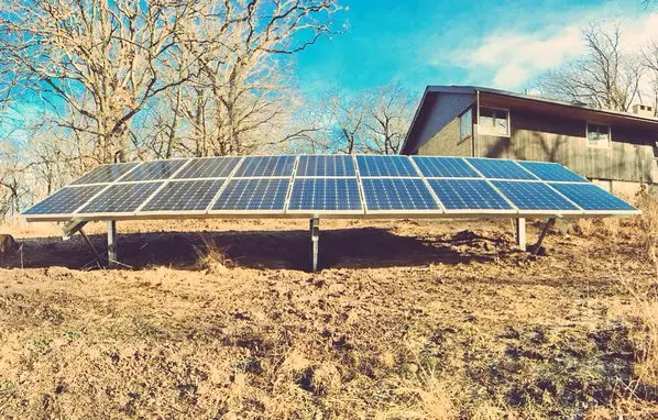 a solar panel in a field