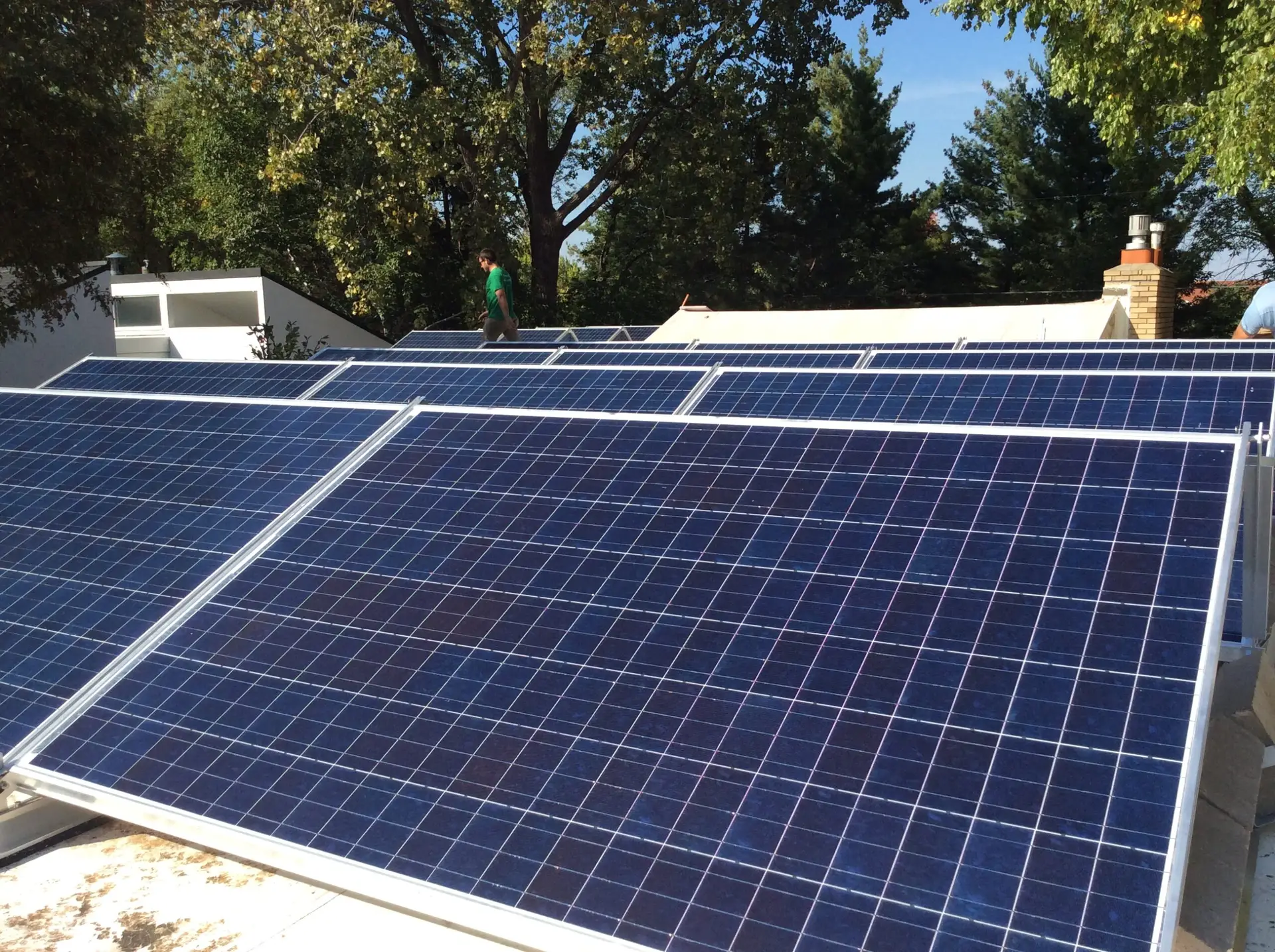 a solar panels on a roof