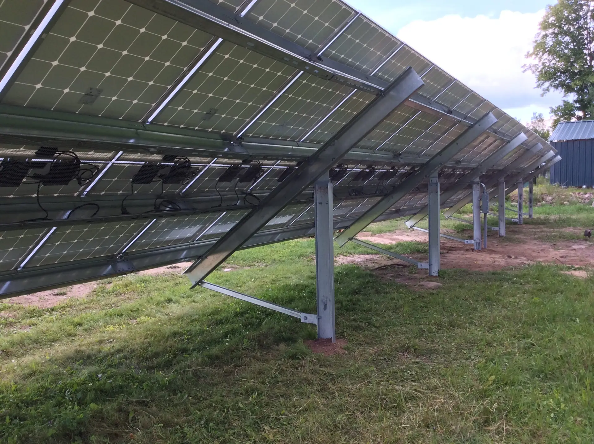 a solar panels on a field