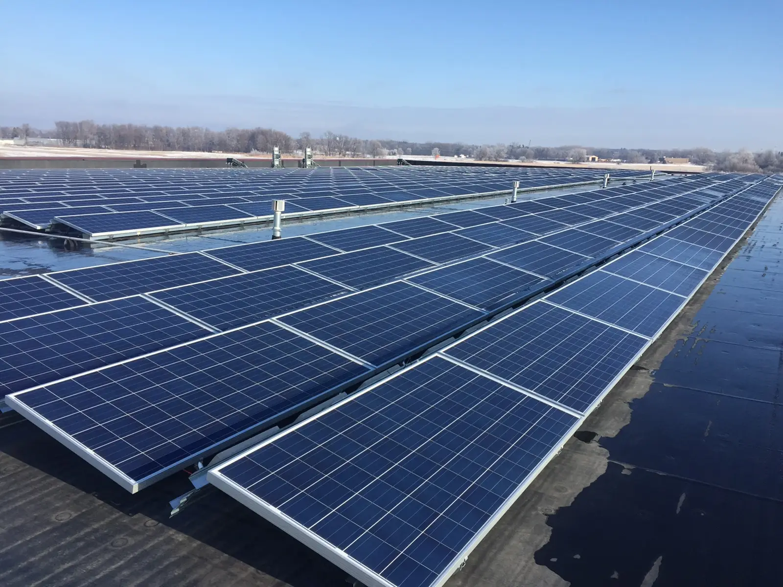 a solar panels on a roof