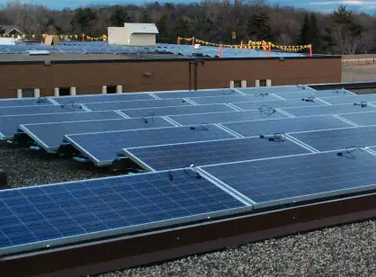 solar panels on a roof