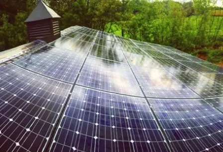 solar panels on a roof