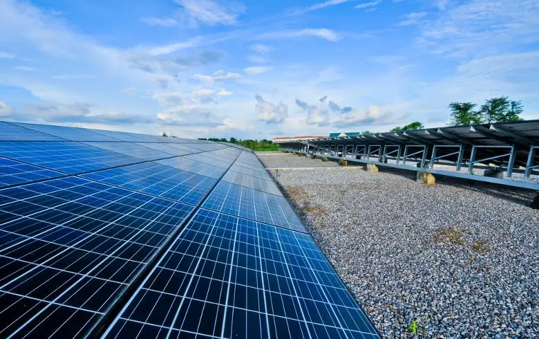 solar panels on a roof