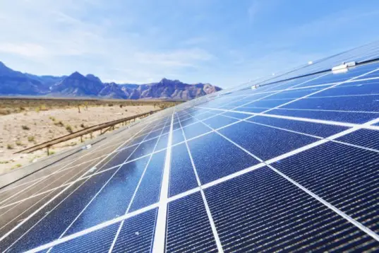 a solar panel in the desert