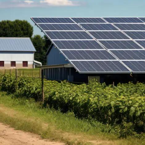 a solar panels on a building