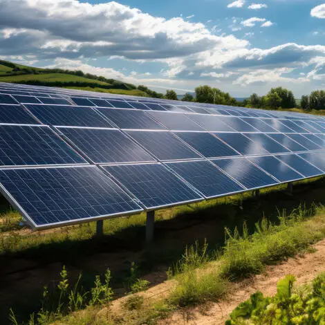 solar panels on a field