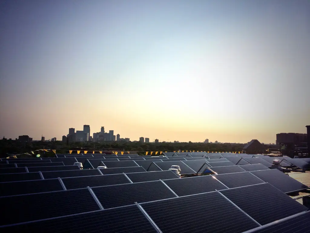 a solar panels on a roof