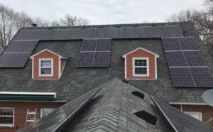 solar panels on a roof