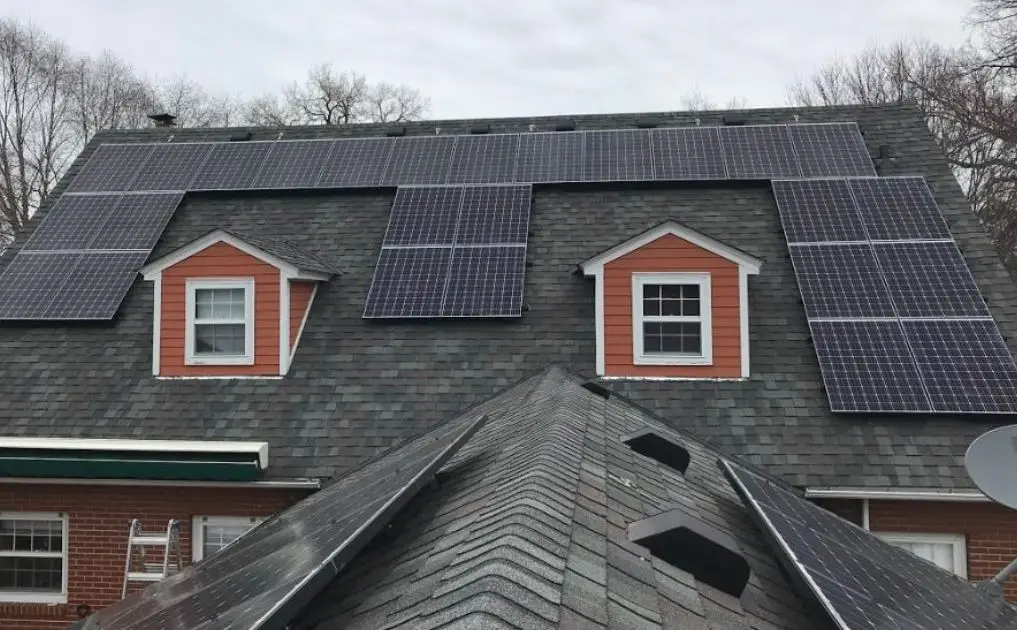 solar panels on a roof