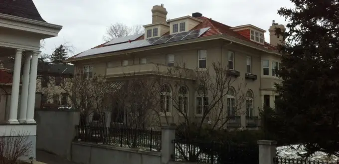 a house with solar panels on the roof