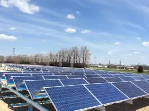 a solar panels on a field