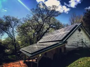 a solar panels on a roof