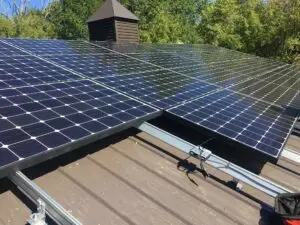 solar panels on a roof