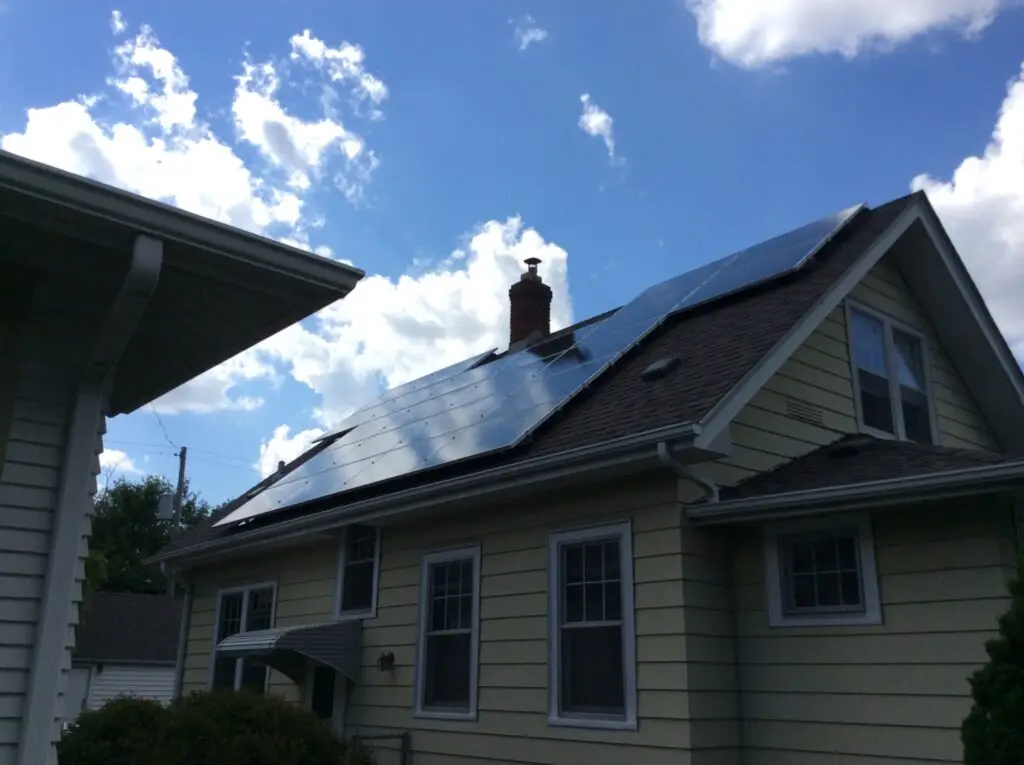 solar panels on a roof of a house