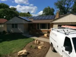 a white van parked in front of a house