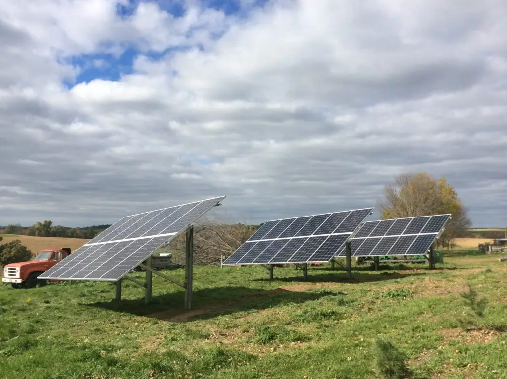 solar panels in a field