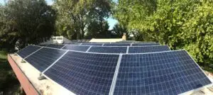 solar panels on a roof