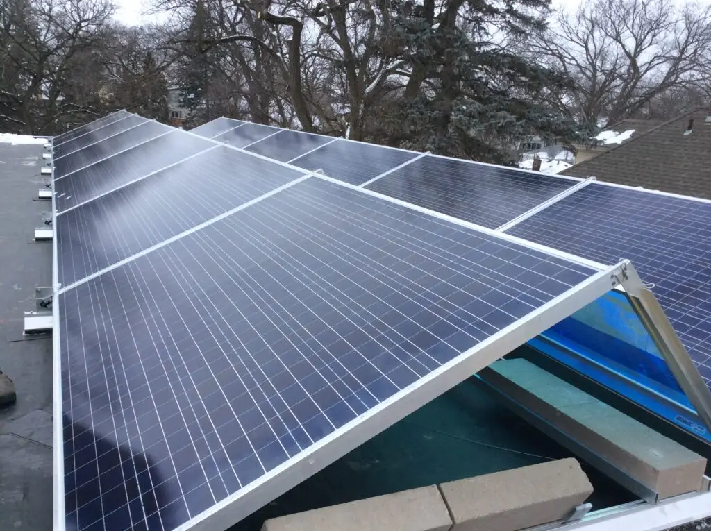 solar panels on a roof