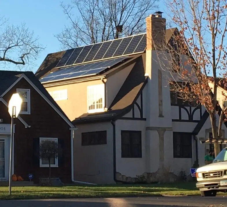 a house with solar panels on the roof