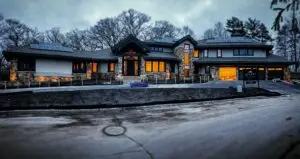 a large house with a driveway and a large driveway