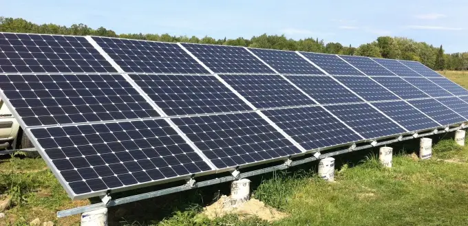 a solar panels on a field