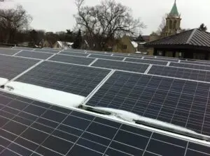 solar panels on a roof