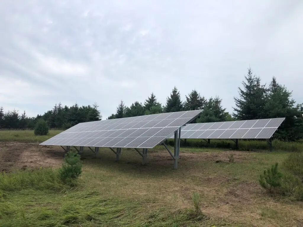 solar panels in a field