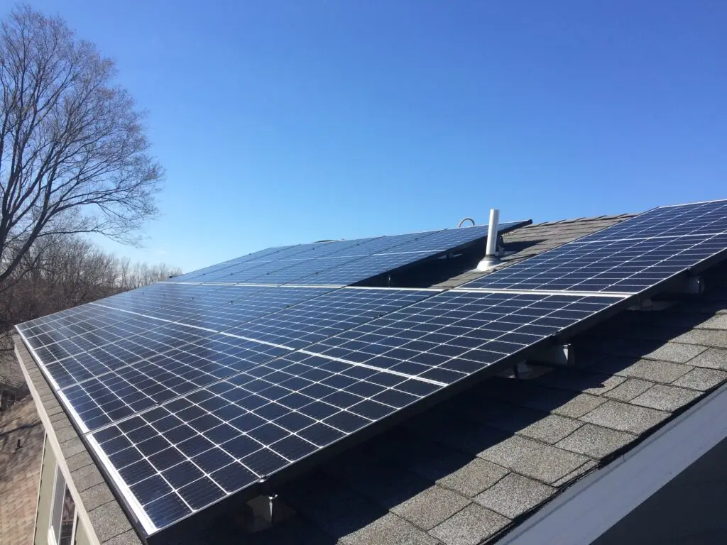 solar panels on a roof