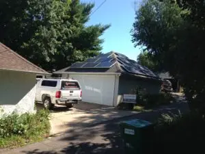 a house with solar panels on the roof