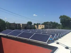 solar panels on a roof