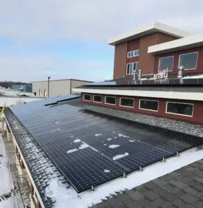 a solar panels on a roof