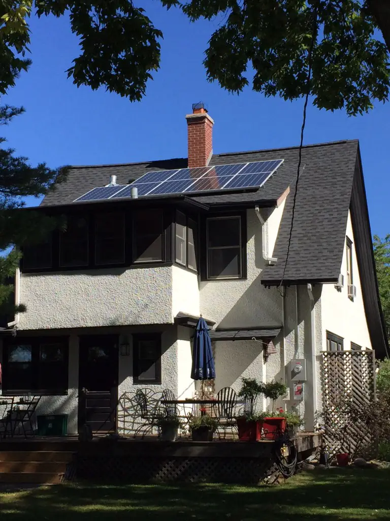 a house with solar panels on the roof