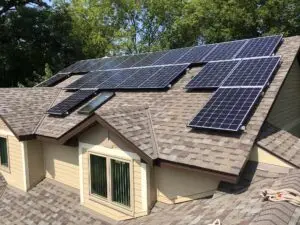 solar panels on a roof