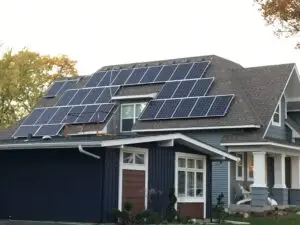 solar panels on the roof of a house