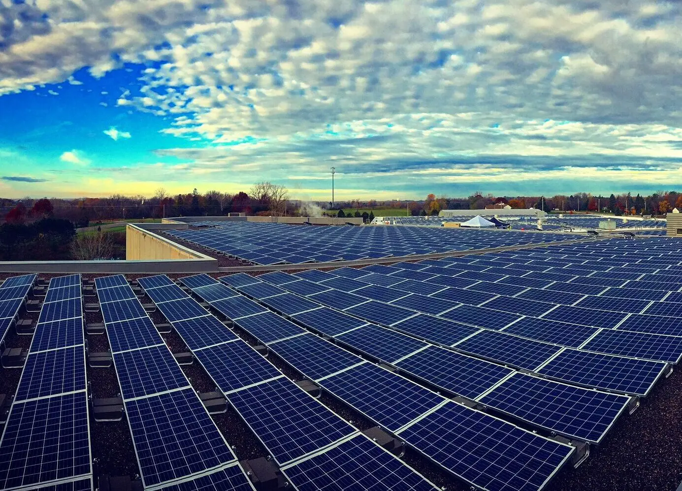 a solar panels on a roof