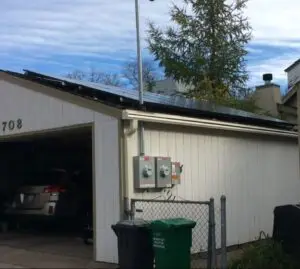 a car parked in a garage